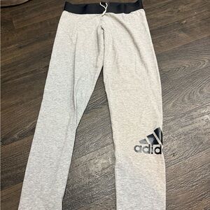 Adidas Women's Gray Sweatpants with Black Logo